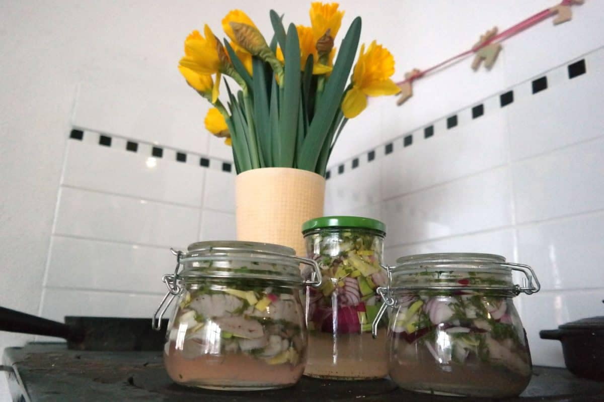 Herring with four kinds of onions