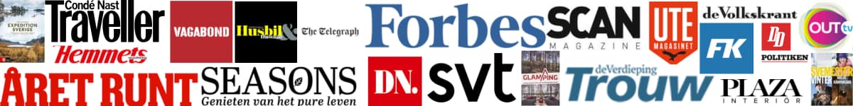 några logotyper från mediaföretag som uppmärksammat oss